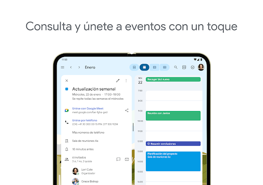 Captura de pantalla de Google Calendar