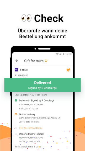 AfterShip Paketverfolgung Screenshot