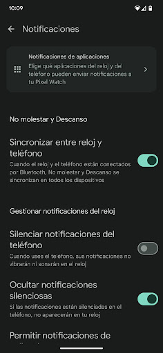 Captura de pantalla de Google Pixel Watch