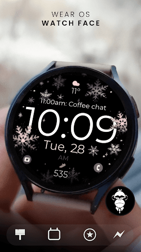 Snowflake rose gold watch face screenshot