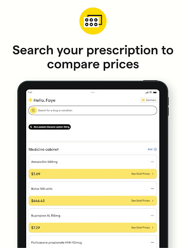 Captura de pantalla de GoodRx: Cupones para Medicina