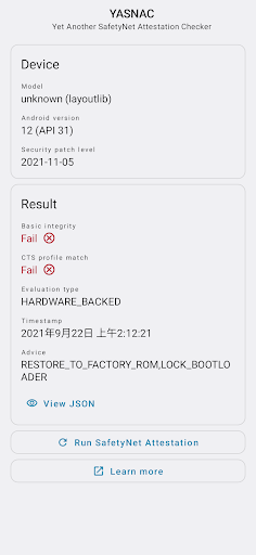 YASNAC - SafetyNet Checker screenshot