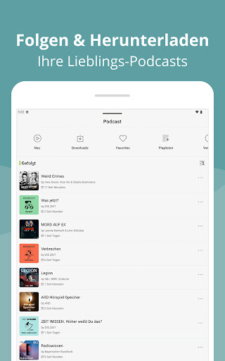 Pod Bean des Podcast-Players Screenshot
