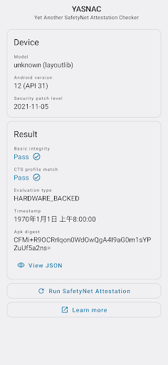 YASNAC - SafetyNet Checker screenshot