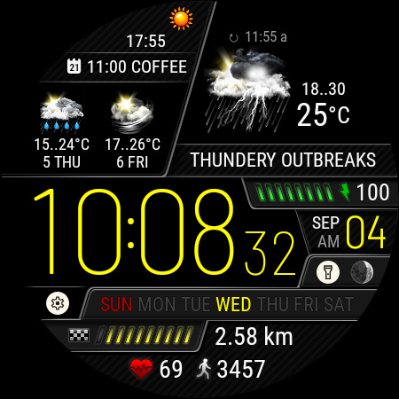 Captura de pantalla de Weather watch face W6.5