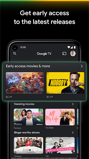 Captura de pantalla de Google TV