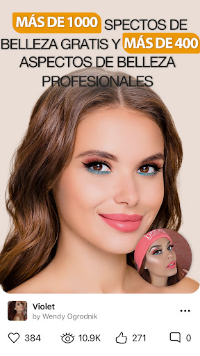 Captura de pantalla de Perfect365: Cara maquillaje
