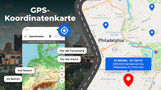 GPS-Koordinatenkarte Screenshot