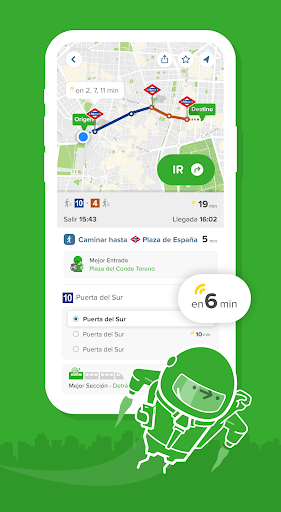 Captura de pantalla de Citymapper: Tren, Bus y Metro