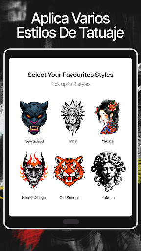 Captura de pantalla de Ink AI: Tatuajes de diseño IA