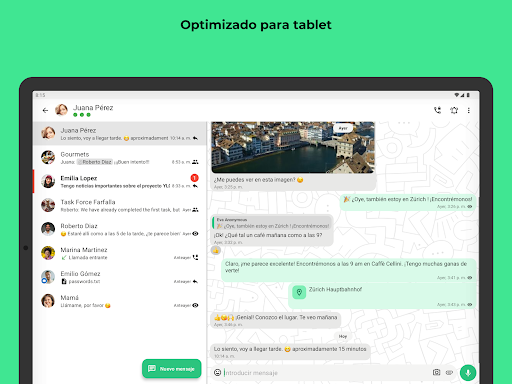 Captura de pantalla de Threema. Mensajero seguro