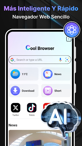Captura de pantalla de Cool Browser - AI & Fast Web