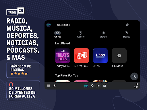 Captura de pantalla de TuneIn Radio: música, fm radio