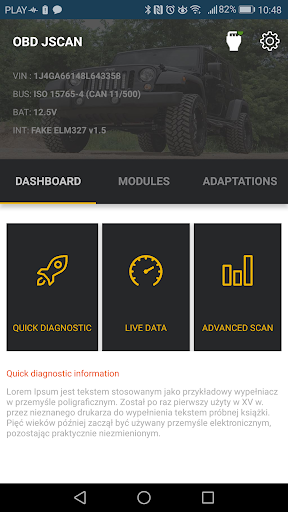 Captura de pantalla de OBD JScan