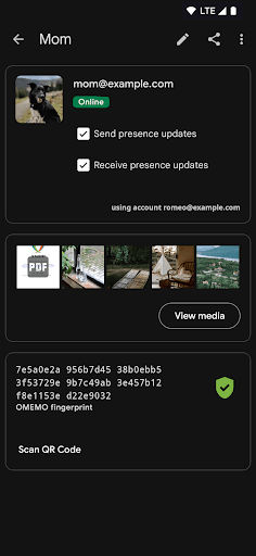 Captura de pantalla de Conversations (Jabber / XMPP)
