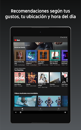 Captura de pantalla de YouTube Music