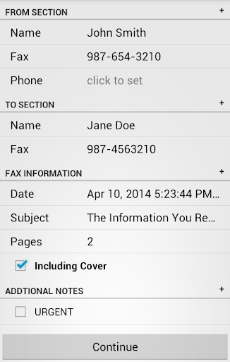 Captura de pantalla de FaxCover Pro Create Cover Page