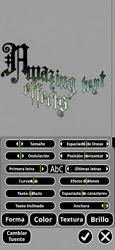 Captura de pantalla de xCanvas — Letras de tatuaje