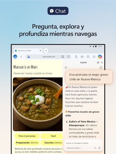 Captura de pantalla de Microsoft Edge:navegador de IA