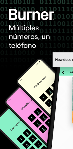Captura de pantalla de Burner - Número de teléfono