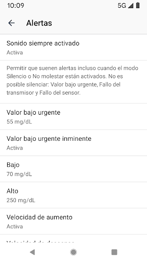 Captura de pantalla de Dexcom G6
