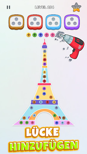 Unscrew Nuts Sort: Pin Puzzle Screenshot