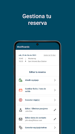 Captura de pantalla de Greyhound: boletos de autobús