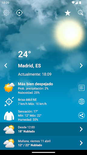 Captura de pantalla de El Tiempo España XL PRO