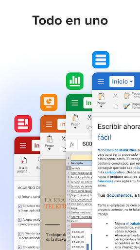 Captura de pantalla de MobiOffice: Word, Sheets, PDF