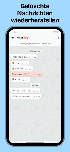 WAMR: gelöschte Nachrichten Screenshot