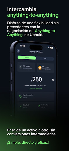 Captura de pantalla de Uphold: Compra BTC, ETH, XRP