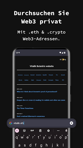 Privater Browser Inkognito App Screenshot