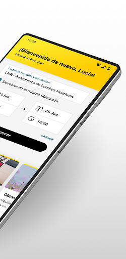 Captura de pantalla de Hertz: alquiler de coches