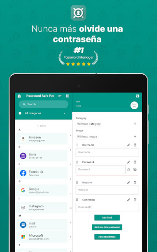 Captura de pantalla de Password Safe and Manager