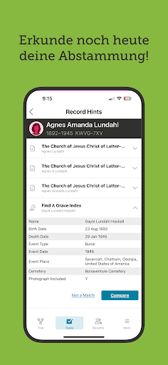 FamilySearch – Stammbaum Screenshot