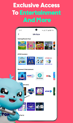 Captura de pantalla de ATOM Store, Myanmar