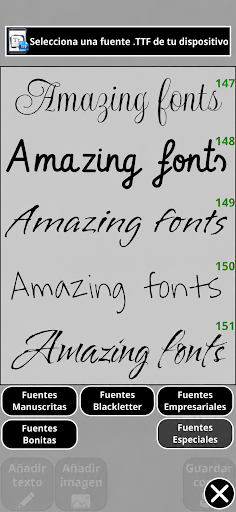 Captura de pantalla de xCanvas — Letras de tatuaje