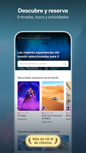 Captura de pantalla de Headout: entradas y tours