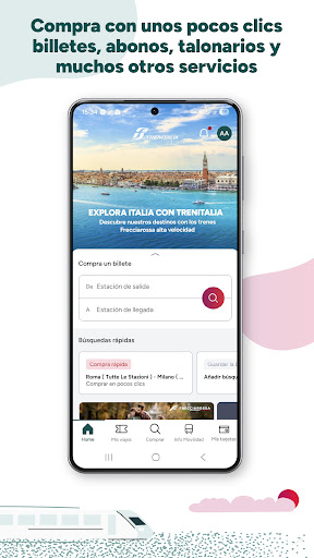 Captura de pantalla de Trenitalia