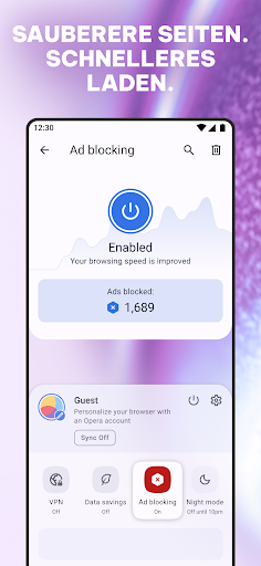 Opera: Privater VPN Browser Screenshot