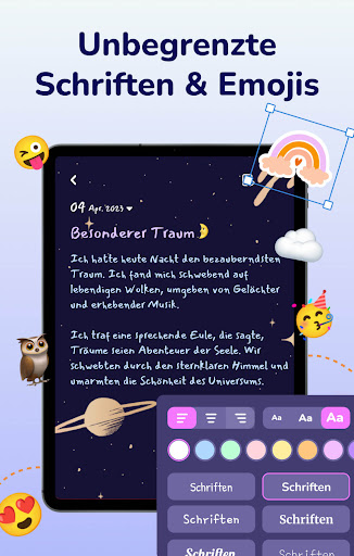 Tagebuch Journal mit Passwort Screenshot