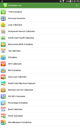 Captura de pantalla de Financial Calculators Pro