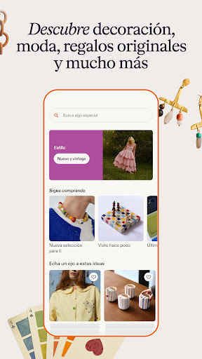 Captura de pantalla de Etsy: Compra hogar y estilo