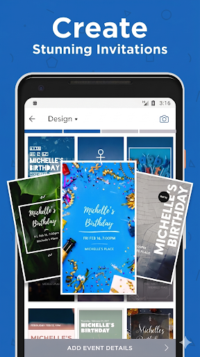 Captura de pantalla de ZEvents Invite Maker Hobnob