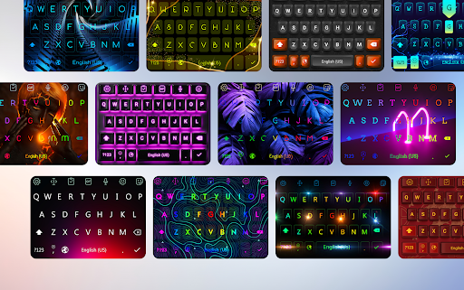Captura de pantalla de Teclado LED RGB temas fuentes