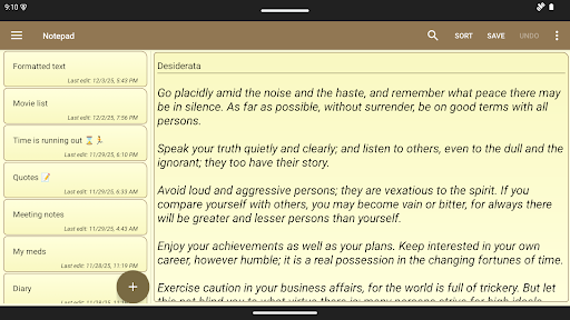 Notepad - simple notes screenshot
