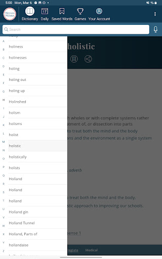 Captura de pantalla de Dictionary - Merriam-Webster