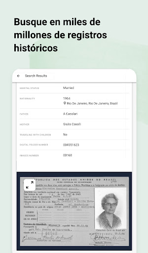 Captura de pantalla de MyHeritage: Árbol genealógico