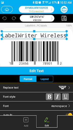 DYMO Connect screenshot