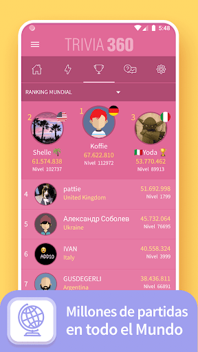 Captura de pantalla de TRIVIA 360: Juego de preguntas